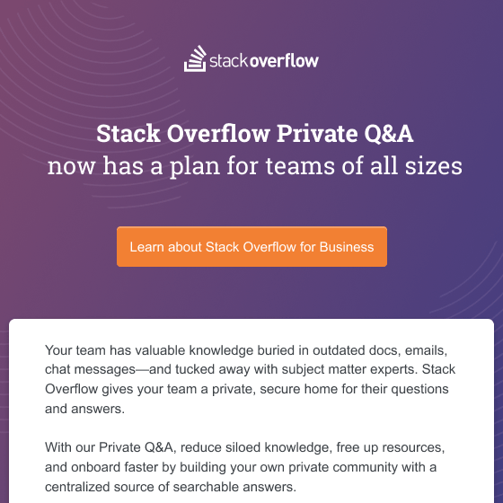 Stack Overflow for Business announcement